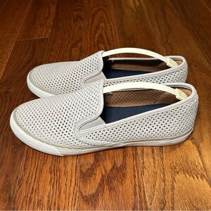Sperry Perforated Slip-On Loafers - Light Gray - Size 8.5